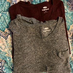 2 Old Navy Boyfriend long sleeve tees
